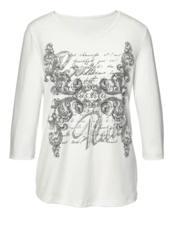 3/4-Arm-Shirt mit Rundhals-Ausschnitt