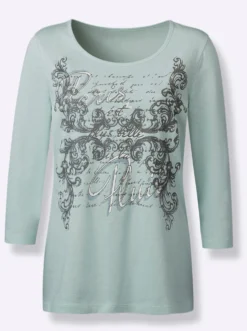 3/4-Arm-Shirt mit Rundhals-Ausschnitt