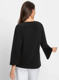 3/4-Arm-Shirt mit Schmuckring am Ausschnitt