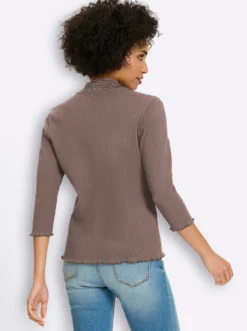 3/4-Arm-Shirt mit Spitzeneinsatz