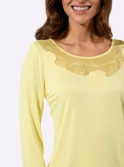 3/4-Arm-Shirt mit transparenten Einsätzen