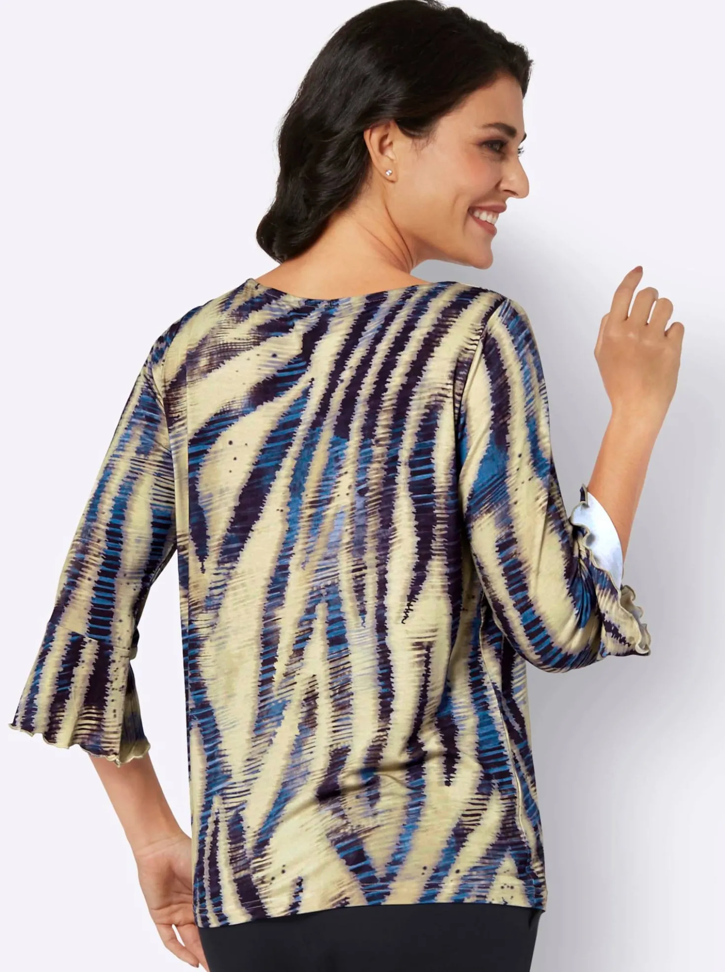 3/4-Arm-Shirt mit U-Boot-Ausschnitt