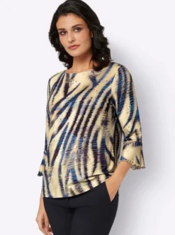 3/4-Arm-Shirt mit U-Boot-Ausschnitt