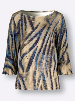 3/4-Arm-Shirt mit U-Boot-Ausschnitt