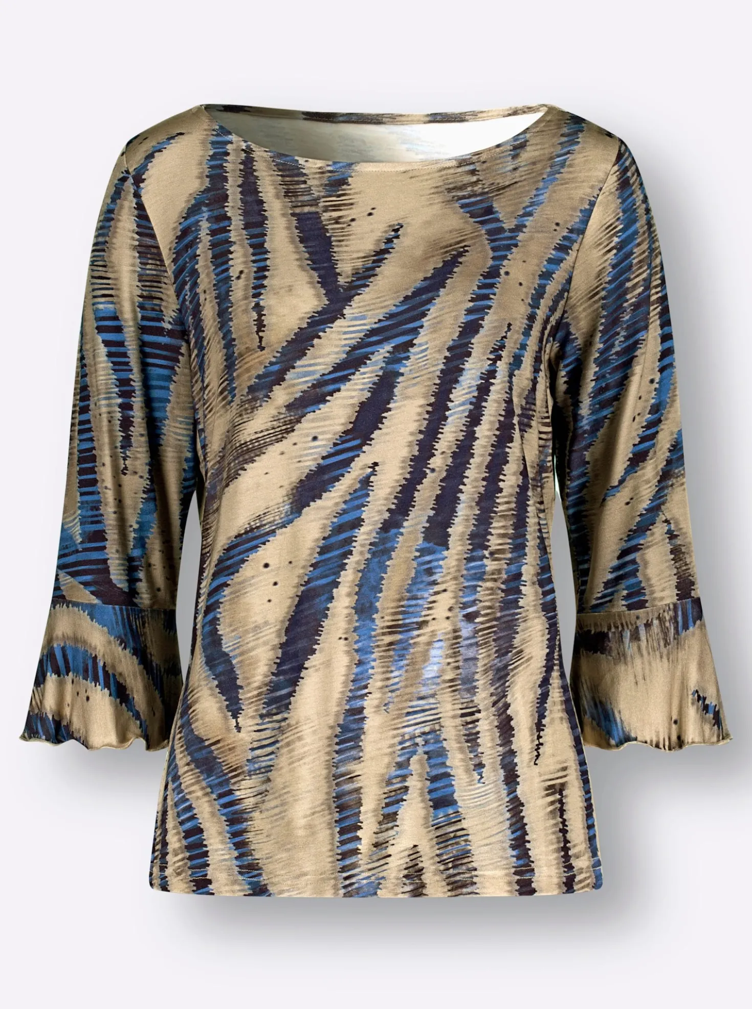 3/4-Arm-Shirt mit U-Boot-Ausschnitt