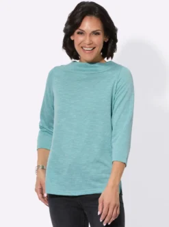 3/4-Arm-Shirt mit U-Boot-Ausschnitt