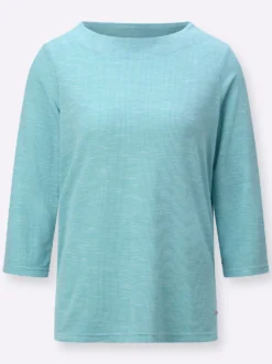 3/4-Arm-Shirt mit U-Boot-Ausschnitt