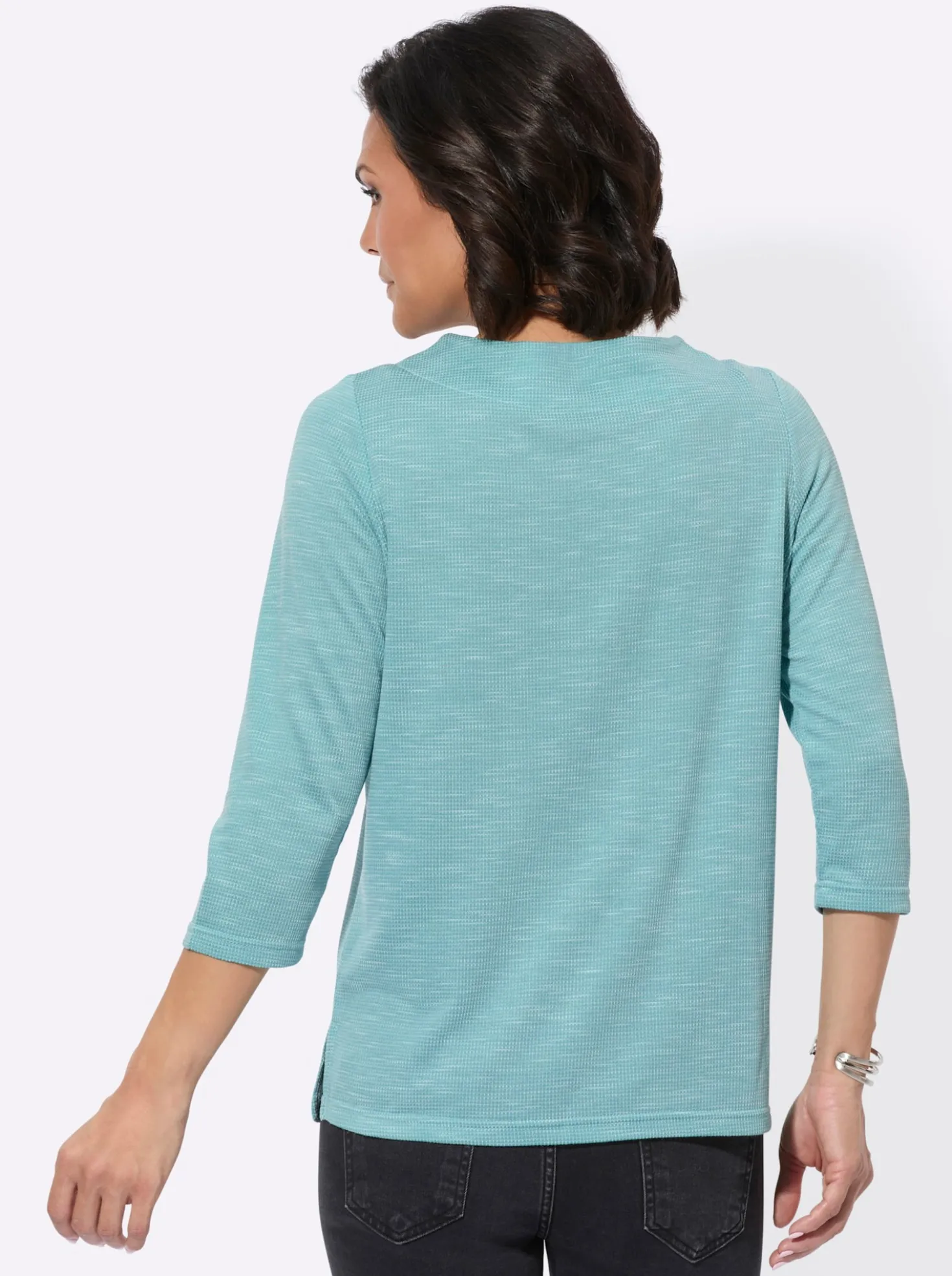 3/4-Arm-Shirt mit U-Boot-Ausschnitt