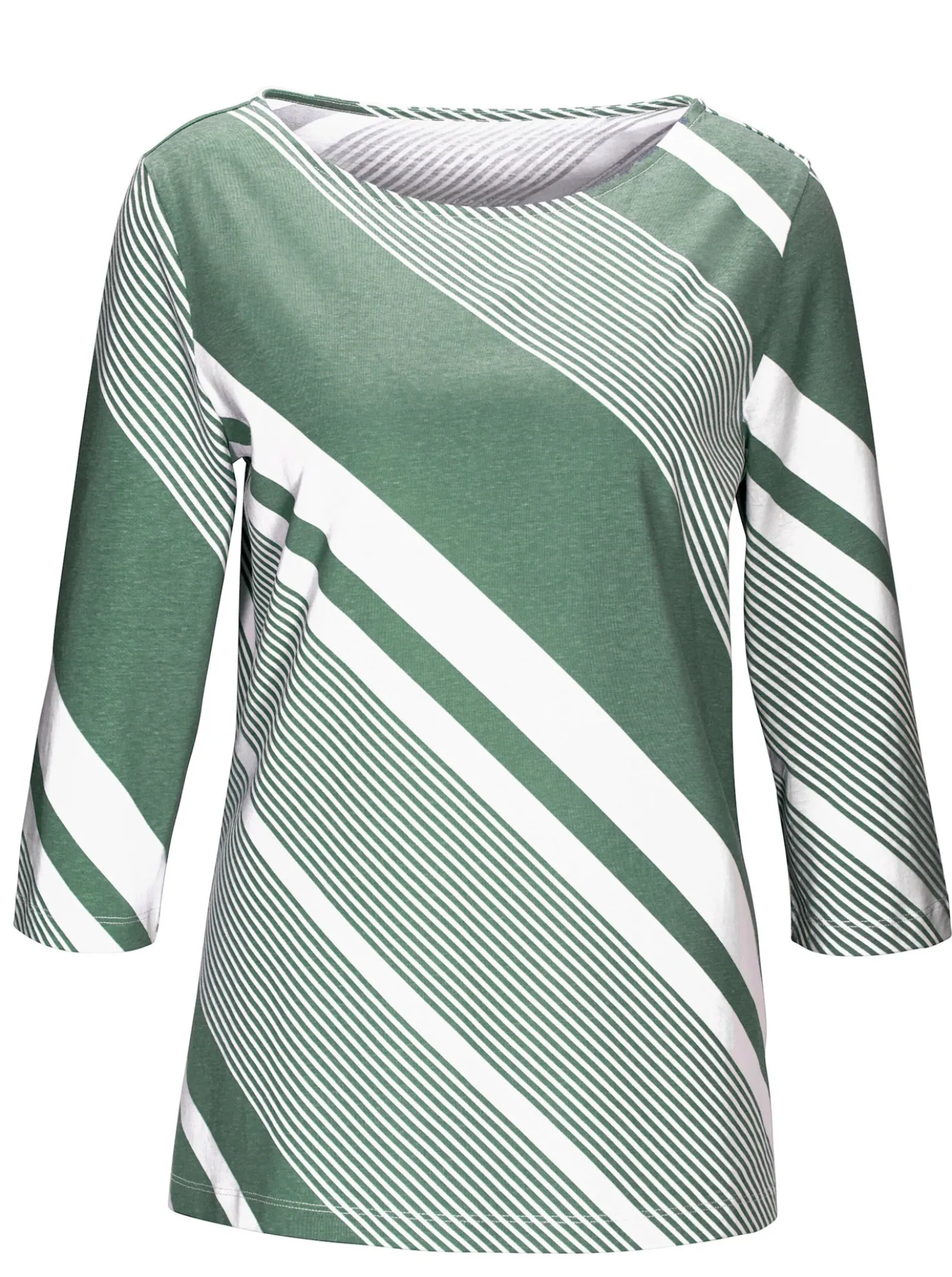 3/4-Arm-Shirt mit U-Boot-Ausschnitt