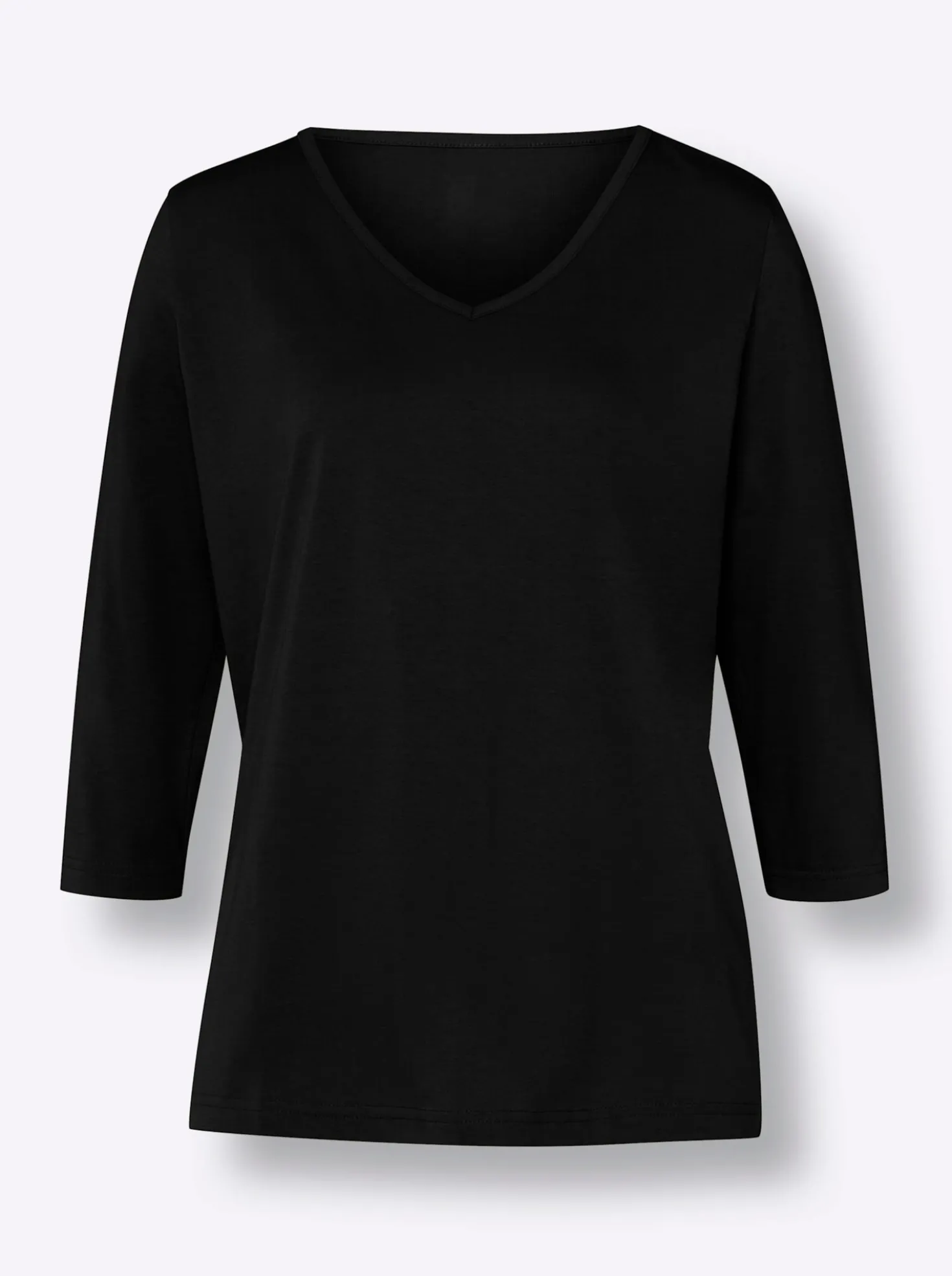 3/4-Arm-Shirt mit V-Ausschnitt