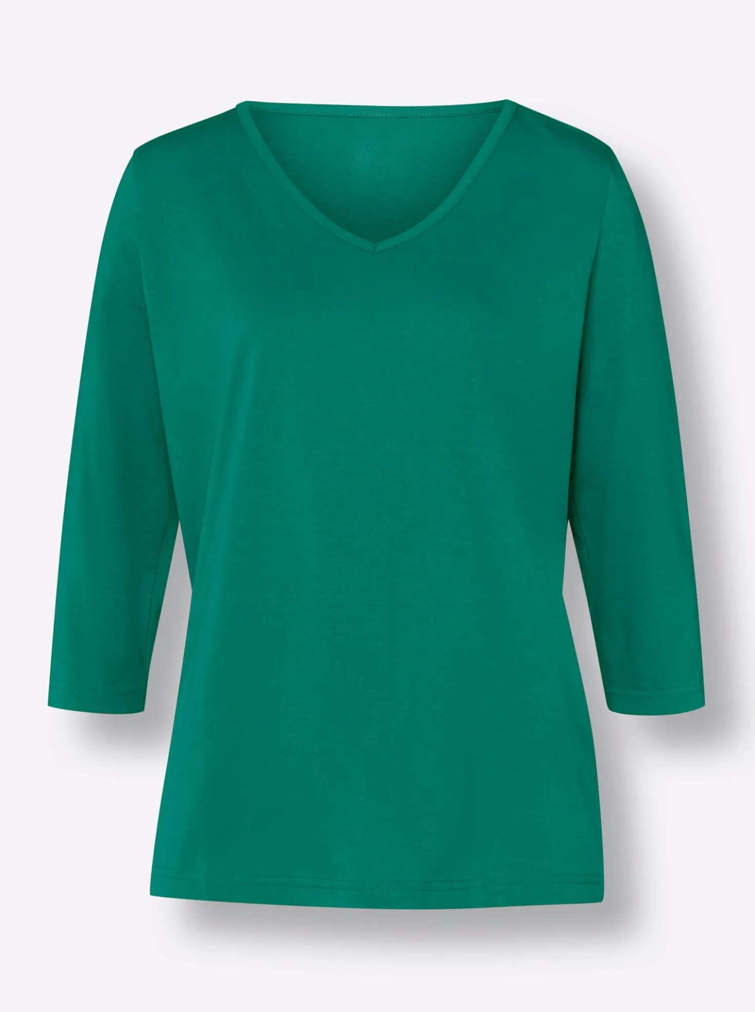3/4-Arm-Shirt mit V-Ausschnitt
