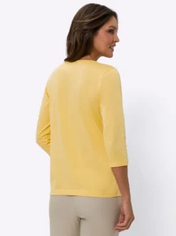 3/4-Arm-Shirt mit V-Ausschnitt