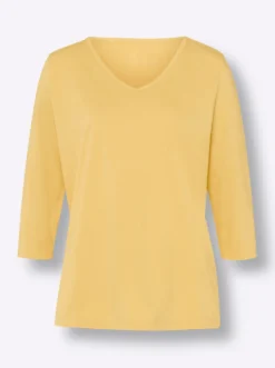 3/4-Arm-Shirt mit V-Ausschnitt