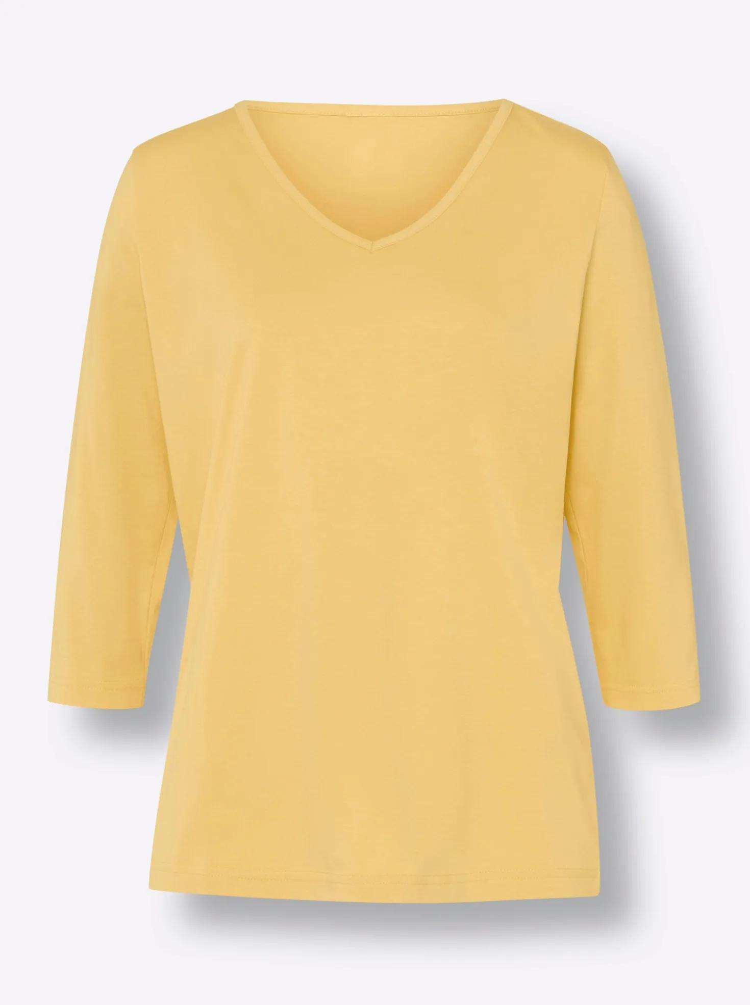3/4-Arm-Shirt mit V-Ausschnitt