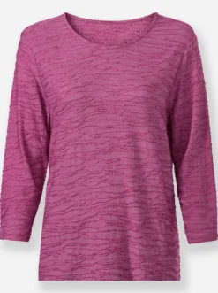 3/4-Arm-Shirt mit Wellen-Dessin