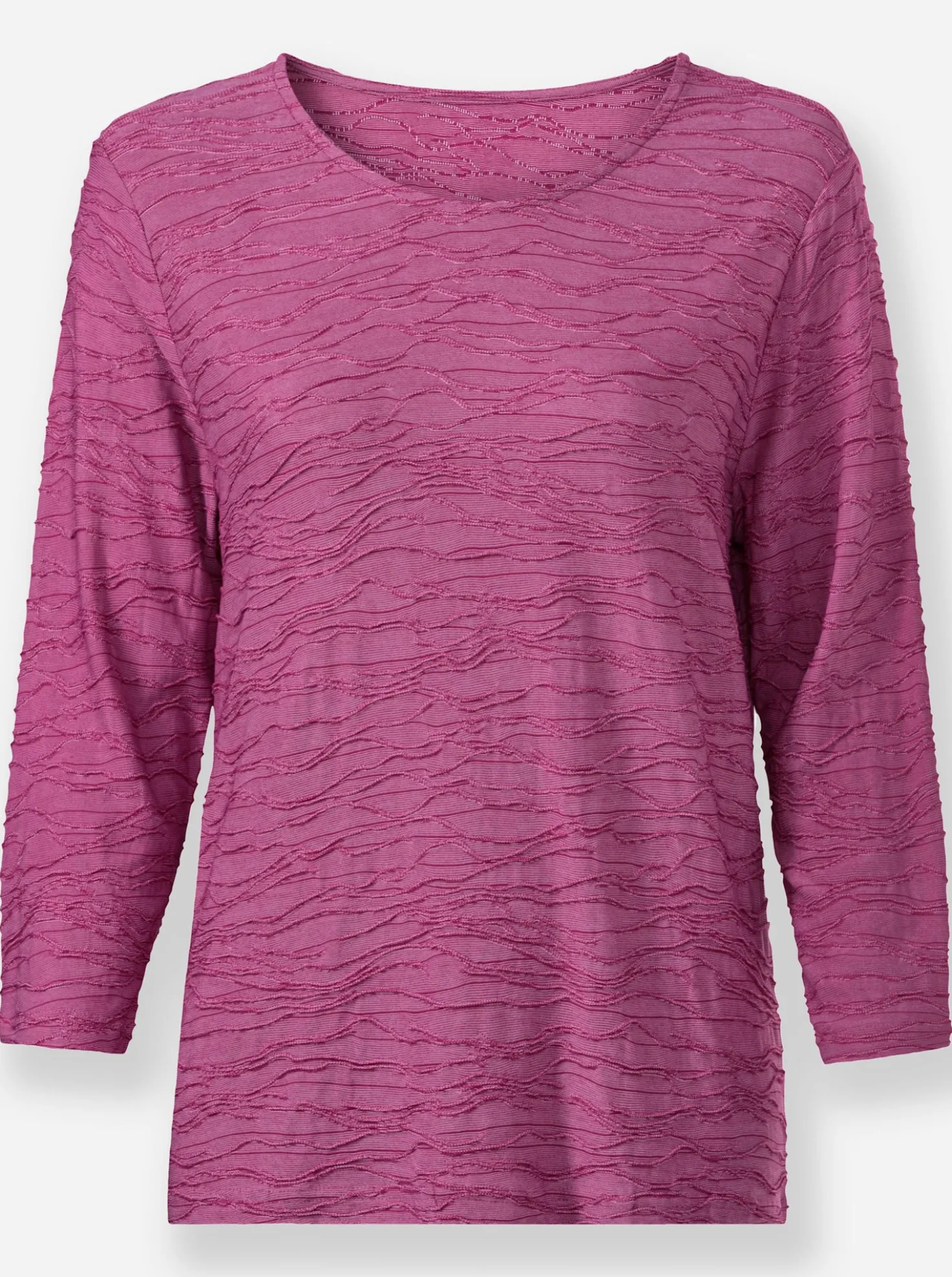 3/4-Arm-Shirt mit Wellen-Dessin