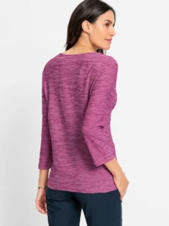 3/4-Arm-Shirt mit Wellen-Dessin