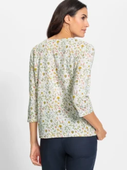 3/4-Arm-Shirt mit Wiesenblumen-Dessin