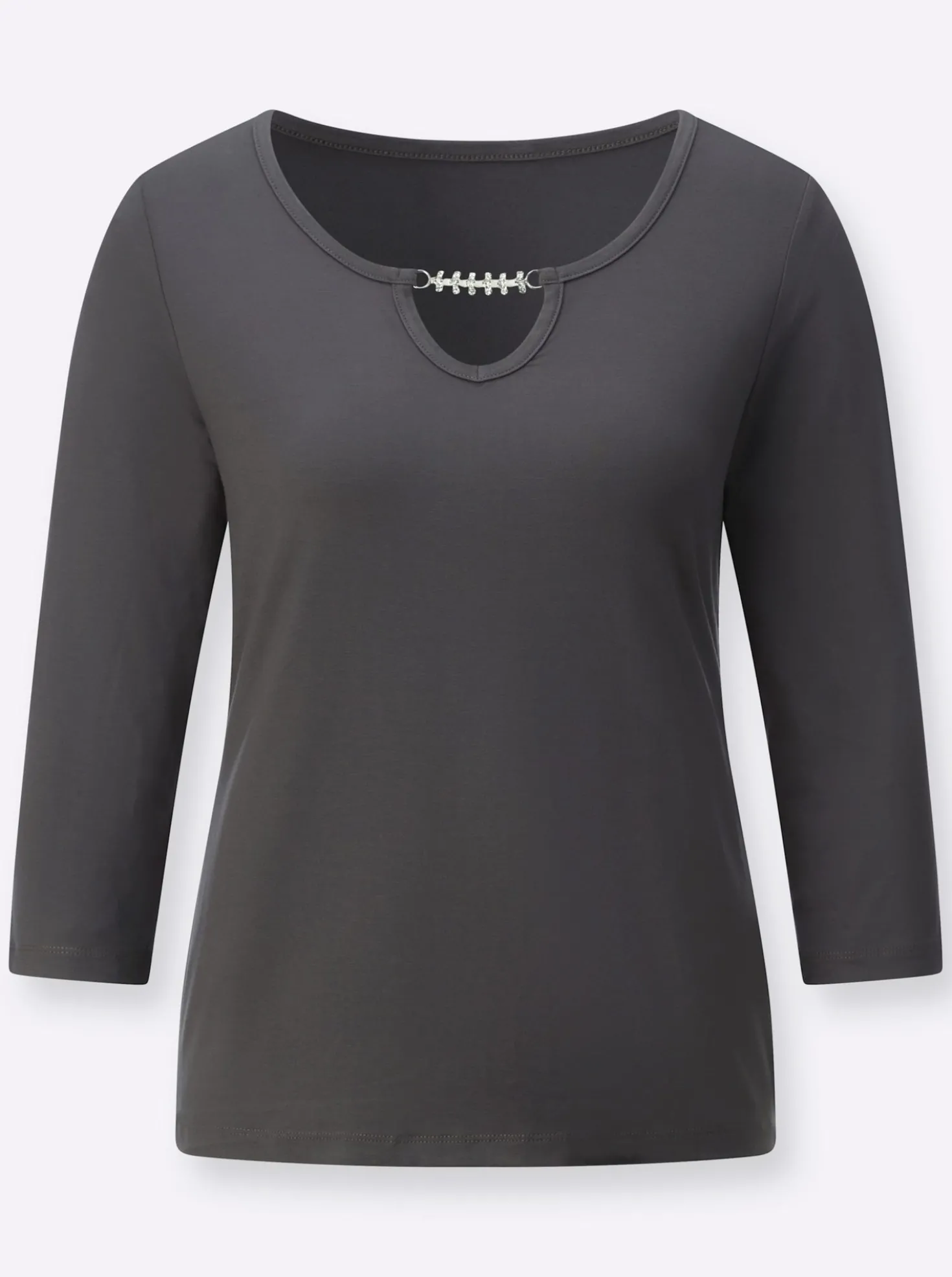 3/4-Arm-Shirt mit Zierkette