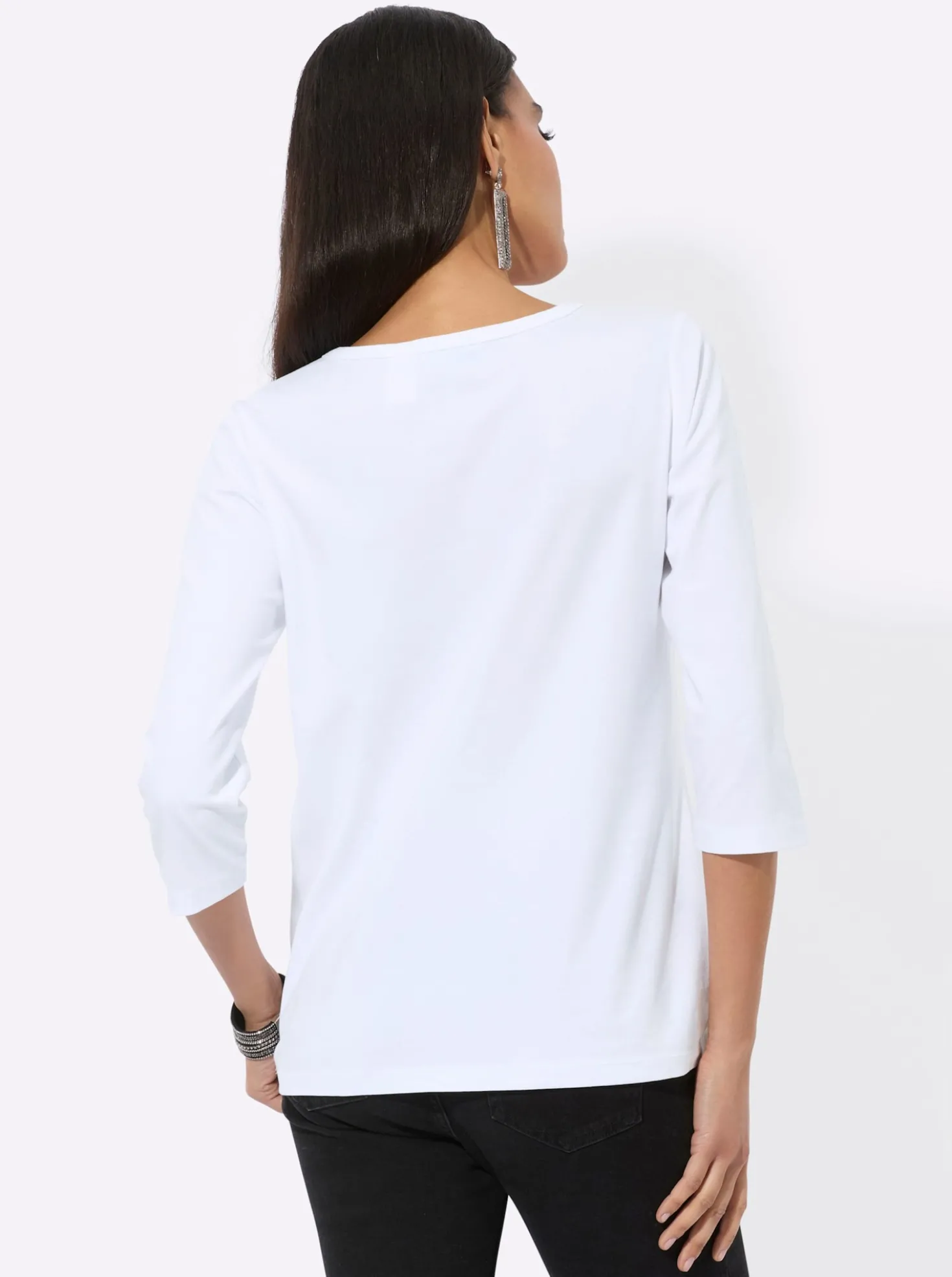 3/4-Arm-Shirt mit Zierreißverschluss