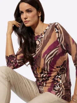 3/4-Arm-Shirt mit Zierspange