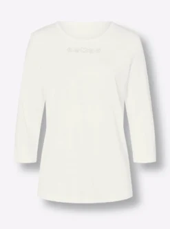 3/4-Arm-Shirt mit Ziersteinchen