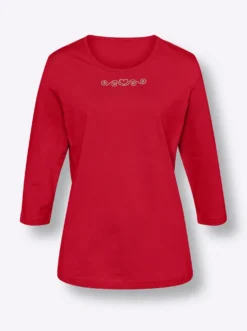 3/4-Arm-Shirt mit Ziersteinchen