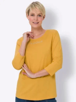 3/4-Arm-Shirt mit Ziersteinchen