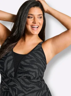 Badekleid mit Pünktchenprint