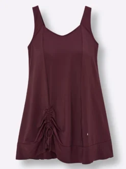 Badekleid mit Raffung am Saum