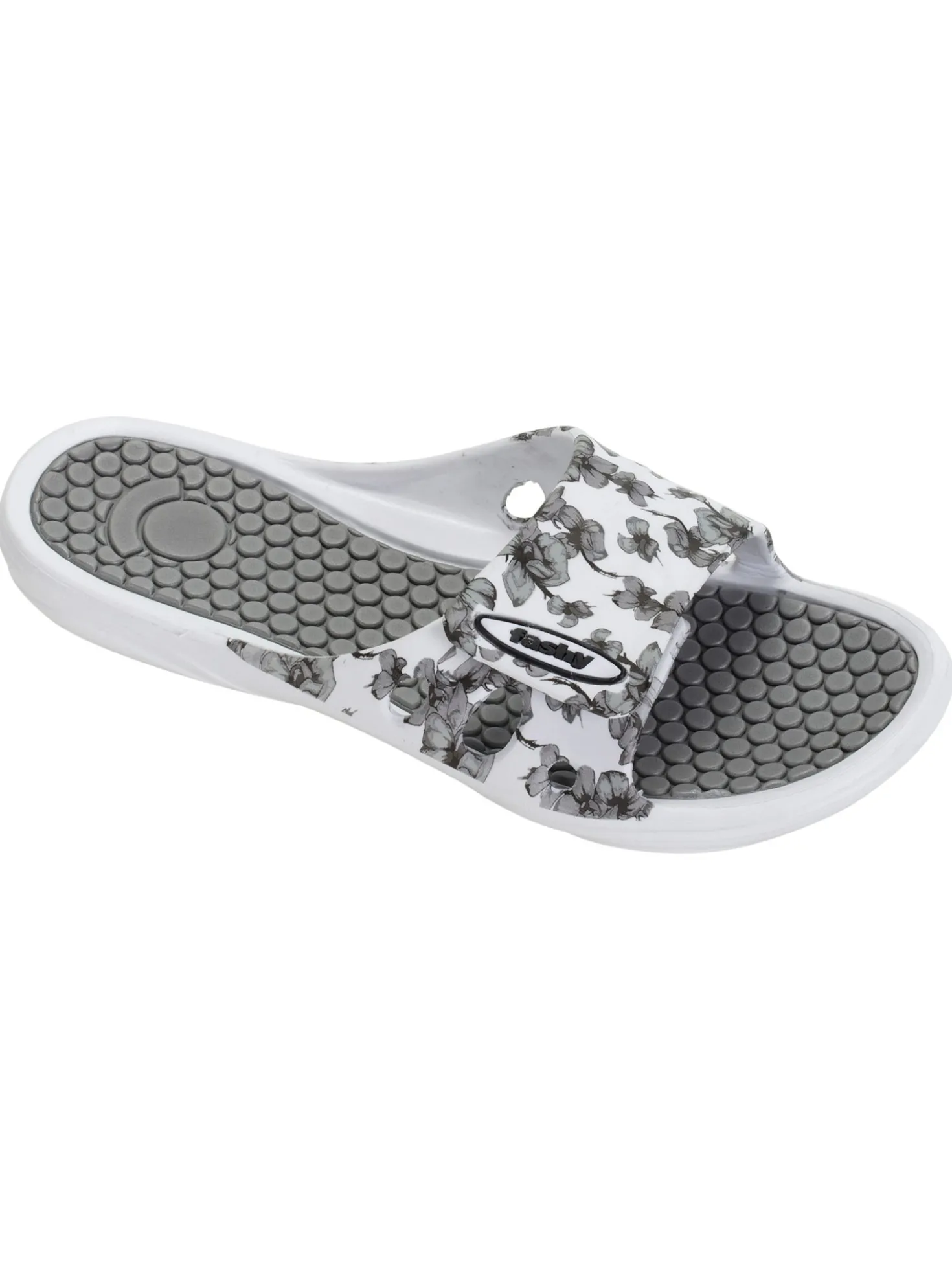 Badepantolette mit floralem Muster