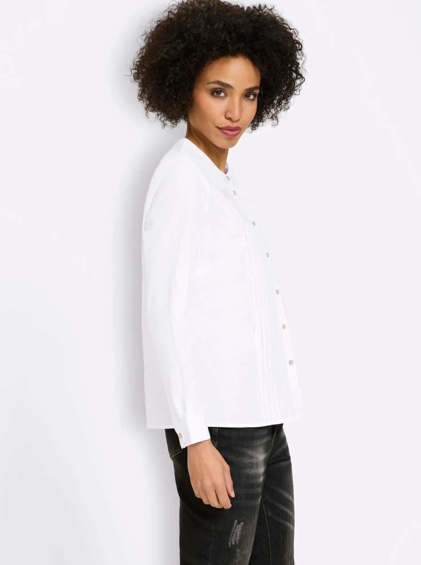 Baumwollbluse mit Biesen