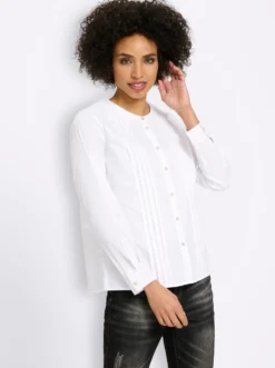 Baumwollbluse mit Biesen