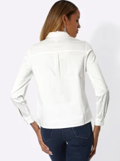 Baumwollbluse mit Glitzersteinchen