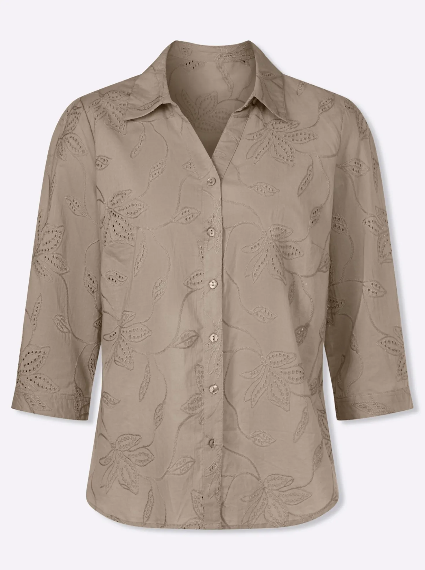 Baumwollbluse mit Madeira-Stickerei