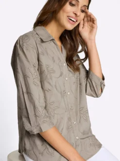 Baumwollbluse mit Madeira-Stickerei