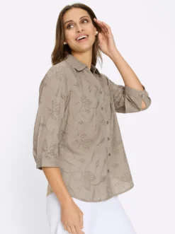 Baumwollbluse mit Madeira-Stickerei