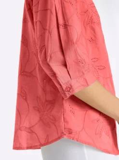 Baumwollbluse mit Madeira-Stickerei