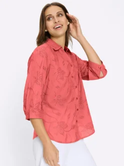 Baumwollbluse mit Madeira-Stickerei