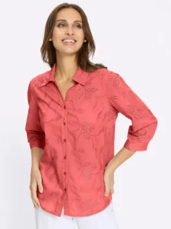 Baumwollbluse mit Madeira-Stickerei
