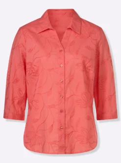 Baumwollbluse mit Madeira-Stickerei