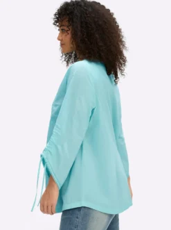 Baumwollbluse mit Spitze und Biesen
