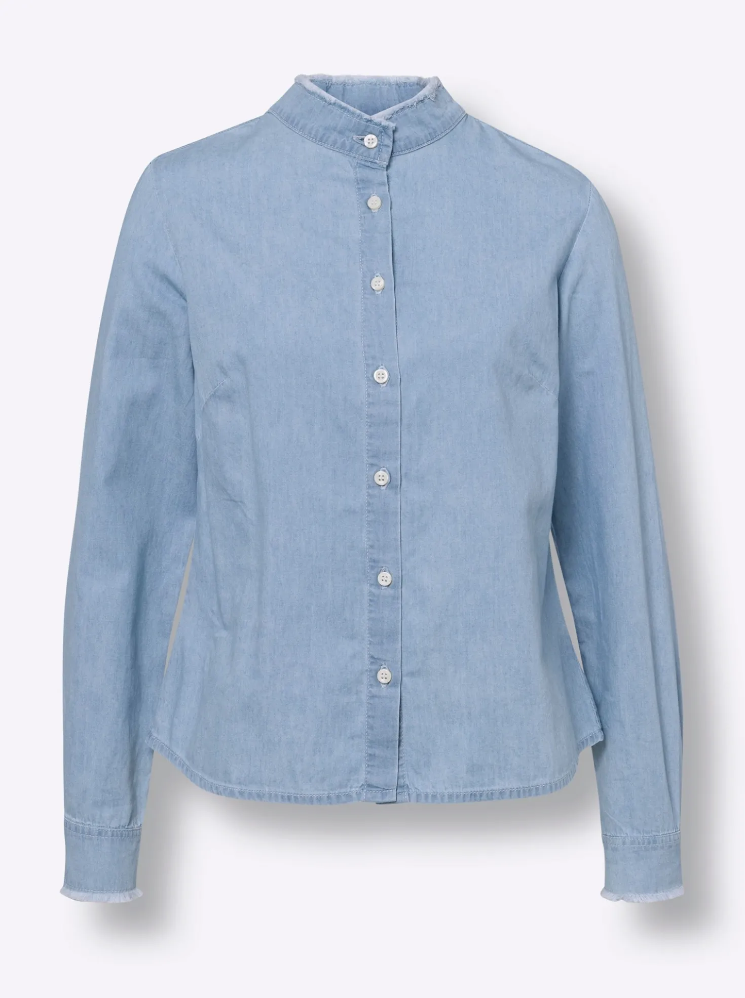 Baumwollbluse mit Stehkragen
