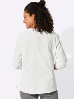 Baumwollbluse mit Ton-in-Ton-Stickerei