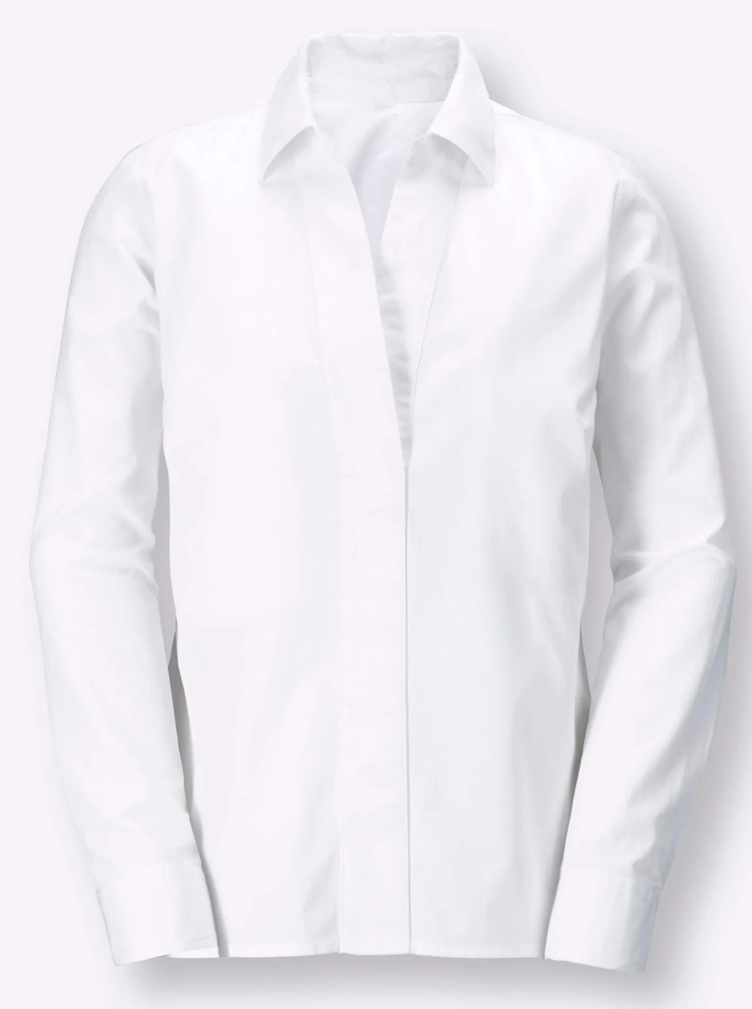 Baumwollbluse mit verdeckter Knopfleiste