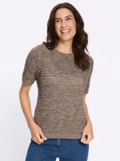 Baumwollpullover aus Melange-Garn