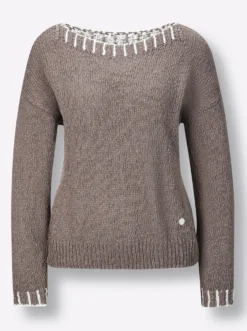 Baumwollpullover in Grobstrick-Qualität