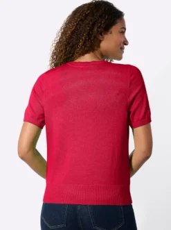 Baumwollpullover mit Ripp-Abschlüssen
