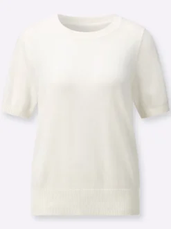 Baumwollpullover mit Ripp-Abschlüssen