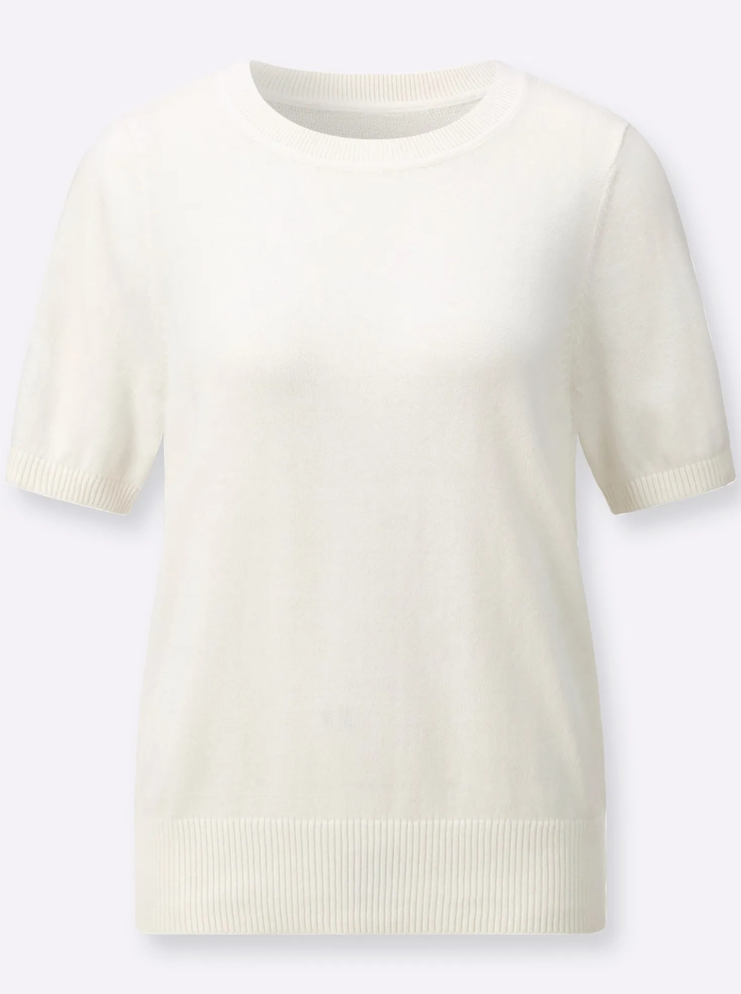 Baumwollpullover mit Ripp-Abschlüssen